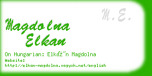 magdolna elkan business card